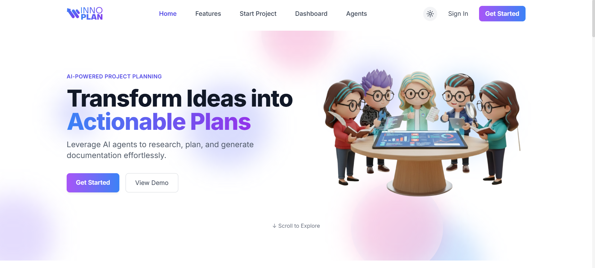 InnoPlan AI project interface
