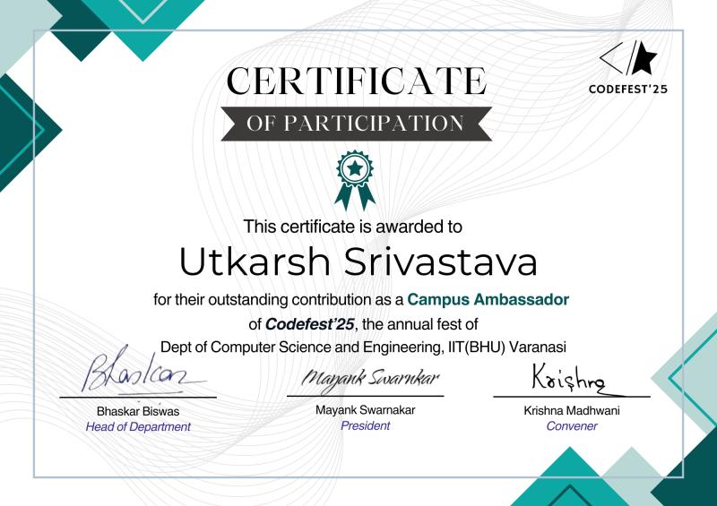 Campus Ambassador — IIT BHU CodeFest